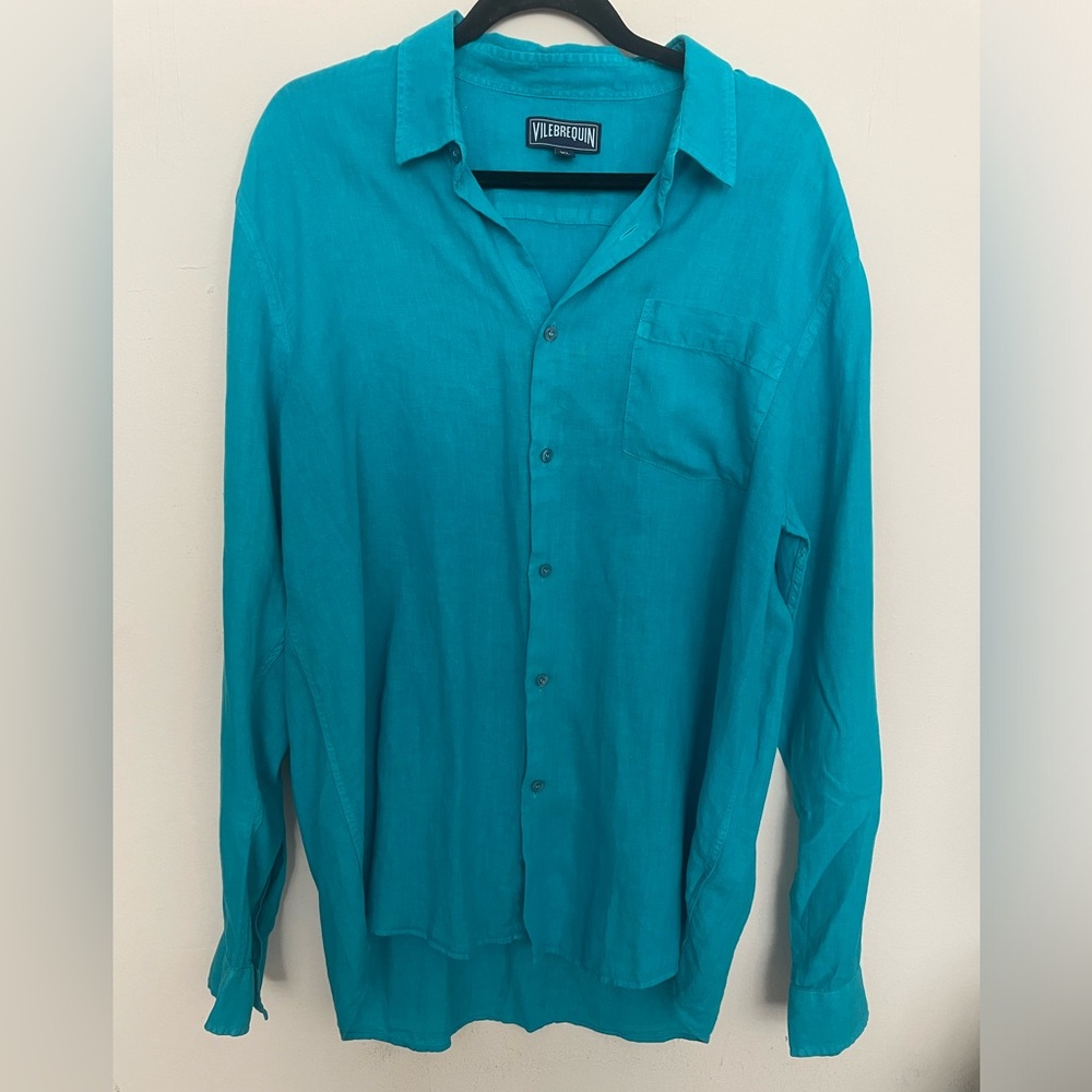 Vilebrequin Men's Turquoise Casual Button Down Shirt
